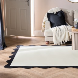 OHS Scallop Edge Rug, Cream/Black - 160 x 230cm