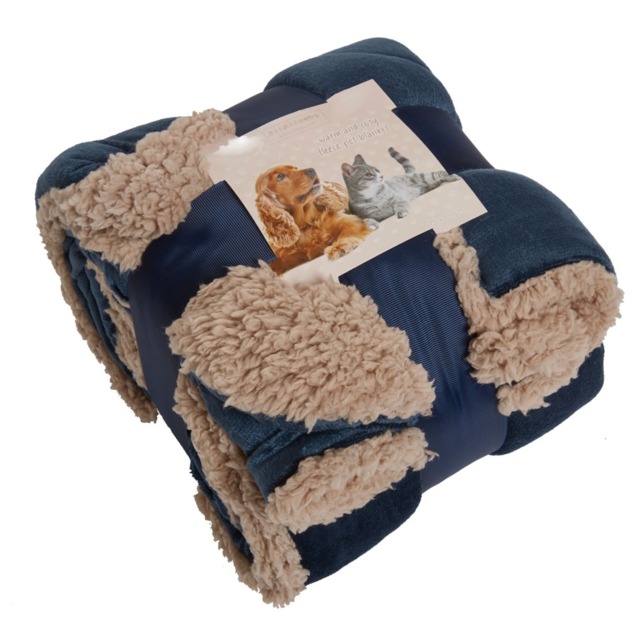 OHS Sherpa Soft Quilted Pet Blanket - Navy - image 1