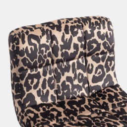 OHS Set of 2 Leopard Print Adjustable Velvet Bar Stools - Natural - thumbnail 4