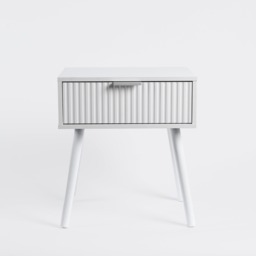 OHS Venice Ribbed Bedside Table - White - thumbnail 4