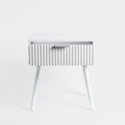 OHS Venice Ribbed Bedside Table - White - thumbnail 5