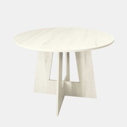 OHS Travertine Effect Round Dining Table - Natural - thumbnail 4