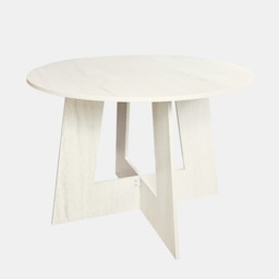 OHS Travertine Effect Round Dining Table - Natural - thumbnail 2