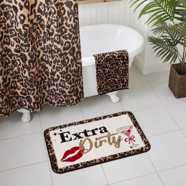 OHS Extra Dirty Slogan Tufted Bath Mat - Multi - image 1