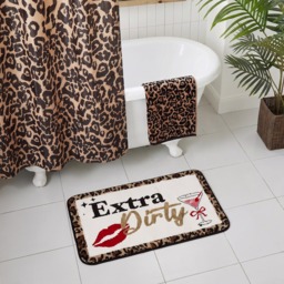 OHS Extra Dirty Slogan Tufted Bath Mat - Multi - thumbnail 1