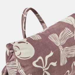 OHS Bow Print Cuddle Cushion with Head Rest - Natural - thumbnail 4
