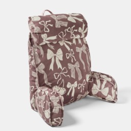 OHS Bow Print Cuddle Cushion with Head Rest - Natural - thumbnail 3