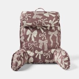 OHS Bow Print Cuddle Cushion with Head Rest - Natural - thumbnail 2