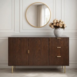 OHS Ribbed Sideboard - Dark Wood - thumbnail 1