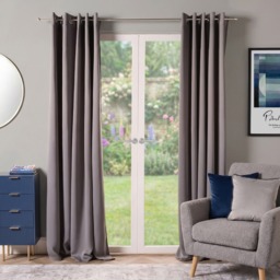 "OHS Eyelet Blackout Curtains - Charcoal, 66"" X 90""" - thumbnail 1