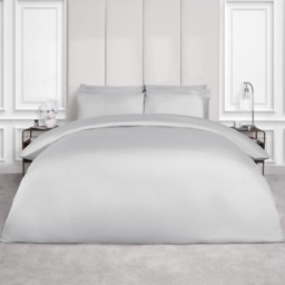 OHS Luxe 400 Thread Count 100% Cotton Sateen Duvet Set, Silver - Single - thumbnail 2