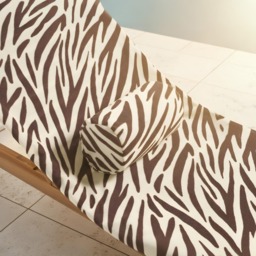 OHS Zebra Print Inflatable Beach Bolster Pillow - Brown/Cream - thumbnail 2