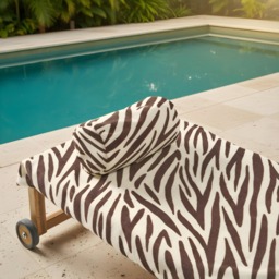 OHS Zebra Print Inflatable Beach Bolster Pillow - Brown/Cream - thumbnail 3