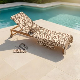 OHS Zebra Print Inflatable Beach Bolster Pillow - Brown/Cream - thumbnail 5