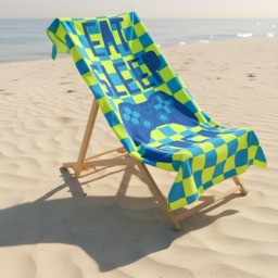OHS Eat Sleep Game Slogan Beach Towel - Neon - thumbnail 2