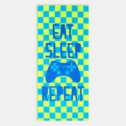 OHS Eat Sleep Game Slogan Beach Towel - Neon - thumbnail 4