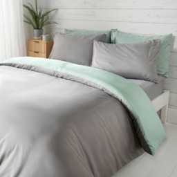OHS Reversible Duvet Cover Set, Duck Egg/Grey -  King - thumbnail 4