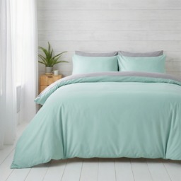 OHS Reversible Duvet Cover Set, Duck Egg/Grey -  King - thumbnail 2