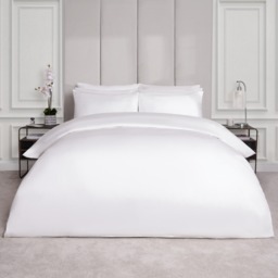 OHS Luxe 400 Thread Count 100% Cotton Sateen Duvet Set, White - Single - thumbnail 2