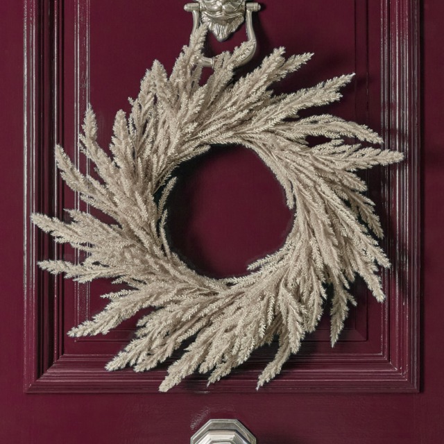 OHS Pampas Dried Grass Wreath, Cream - 55cm - image 1