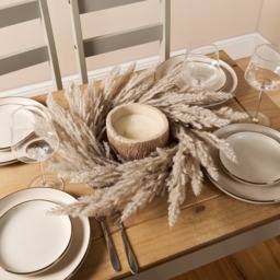 OHS Pampas Dried Grass Wreath, Cream - 55cm - thumbnail 4