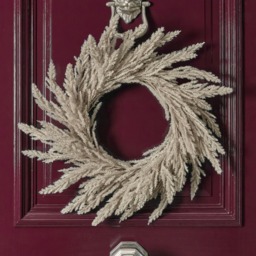 OHS Pampas Dried Grass Wreath, Cream - 55cm - thumbnail 1