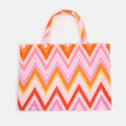 OHS Zigzag Print Beach Towel in a Bag - Orange - thumbnail 5