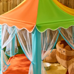 OHS Kids Colour Block Outdoor Play Tent with Curtains - Multi - thumbnail 2