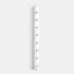 OHS 4 Pack Bow Print Dinner Candles - Black/White - thumbnail 4