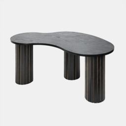 OHS Madison Ribbed Irregular Coffee Table - Black - thumbnail 4