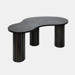 OHS Madison Ribbed Irregular Coffee Table - Black - thumbnail 3