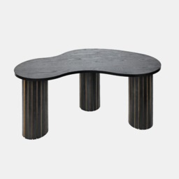 OHS Madison Ribbed Irregular Coffee Table - Black - thumbnail 2