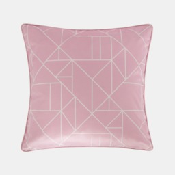 OHS Matte Velvet Geometric Print Cushion Covers, Blush - 45 x 45cm - thumbnail 3