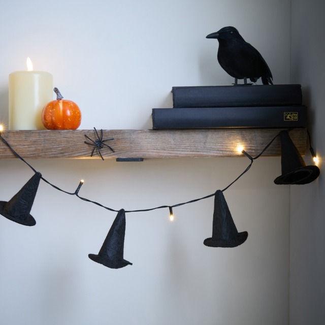 OHS 10 Pack Witch's Hat String Lights - Black - image 1