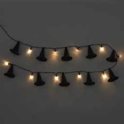 OHS 10 Pack Witch's Hat String Lights - Black - thumbnail 2