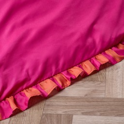 OHS Frill Edge Duvet Set, Hot Pink/Orange  - Double - thumbnail 4