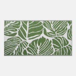 OHS Tropical Print Reversible Outdoor Rug, Green/White - 120 x 170cm - thumbnail 4