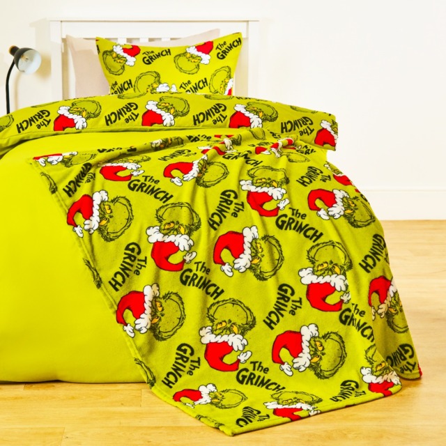 OHS The Grinch Printed Throw - Green - image 1