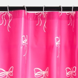 OHS Bow Print Shower Curtain - Hot Pink - thumbnail 4