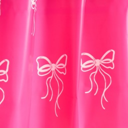 OHS Bow Print Shower Curtain - Hot Pink - thumbnail 5