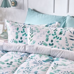 OHS Floral Print Coverless 10.5 Tog Duvet Set, Sage - Double - thumbnail 3