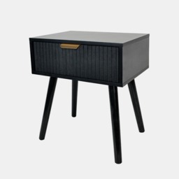 OHS Ribbed 1-Drawer Bedside Table - Black - thumbnail 4