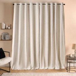 "OHS Bouclé Eyelet Curtains, Cream - 46 x 72""" - thumbnail 3