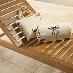 OHS Bow Print Inflatable Beach Bolster Pillow - Monochrome - thumbnail 4