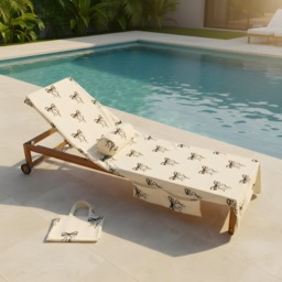 OHS Bow Print Inflatable Beach Bolster Pillow - Monochrome - thumbnail 5