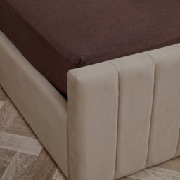 OHS Brushed Cotton Fitted Sheet, Coffee - Double - thumbnail 2