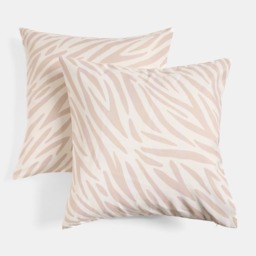 OHS Zebra Print Indoor/Outdoor Cushion Covers, Natural - 45 x 45cm