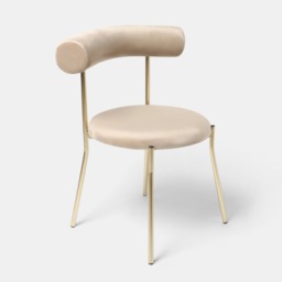 OHS Velvet Dining Chair - Natural/Gold - thumbnail 2
