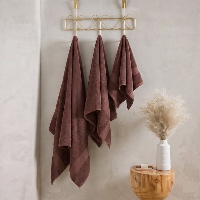 OHS 100% Cotton Hand Towel , Chocolate - 1PC - image 1