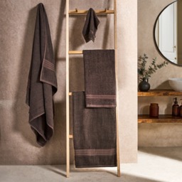OHS 100% Cotton Hand Towel , Chocolate - 1PC - thumbnail 3